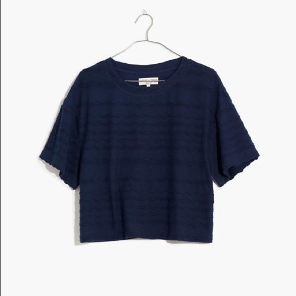 NWT Madewell scallop-stripe top